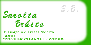 sarolta brkits business card